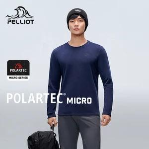 New Collection Pelliot Men Pullover Long Sleeve Shirt High Quality Wholesale Round Collar Polartec Fleece Jacket Warm