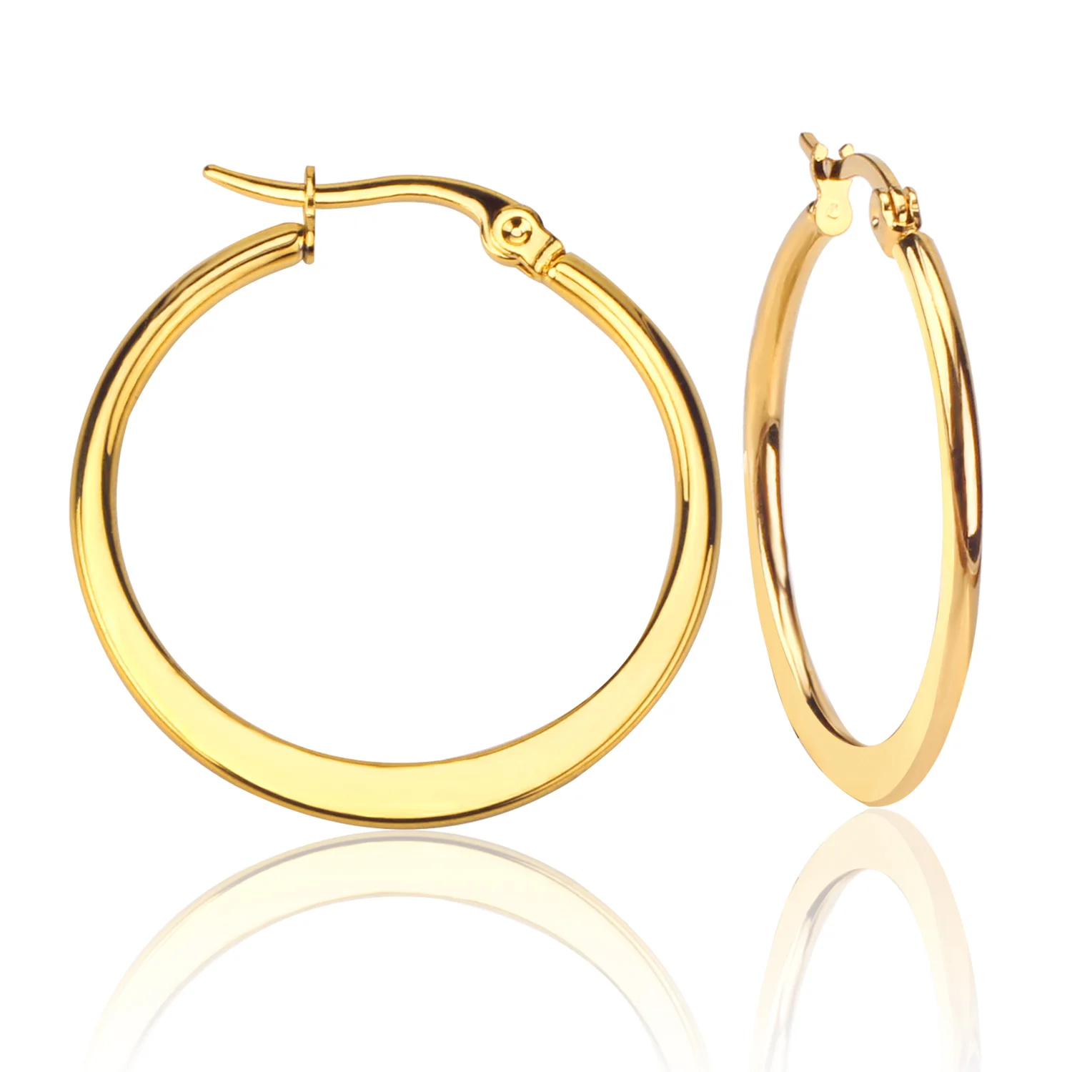Women Big Hoop Earrings Jewelry Yellow Gold Filled Basketball Wives Hoop Earring 