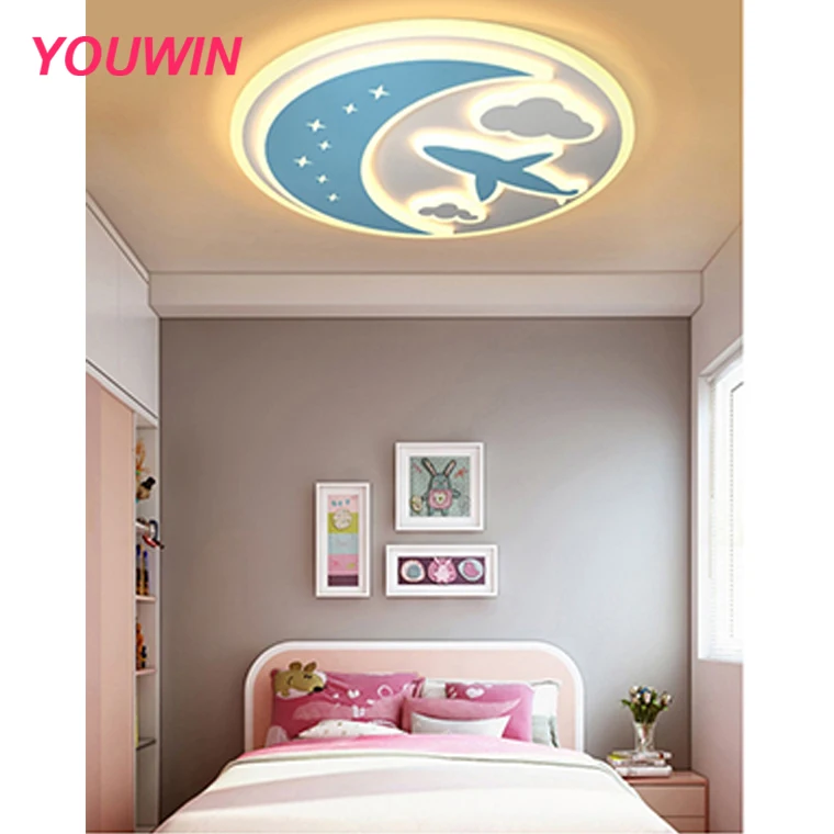Macaron color airplane cloud children room ceiling light LED high brightness simple cartoon creative bedroom lamp