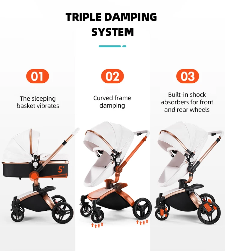 Wholesale New Born Lightweight Foldable Pram 3 In 1 Folding Light Carriage Cheap Baby Stroller