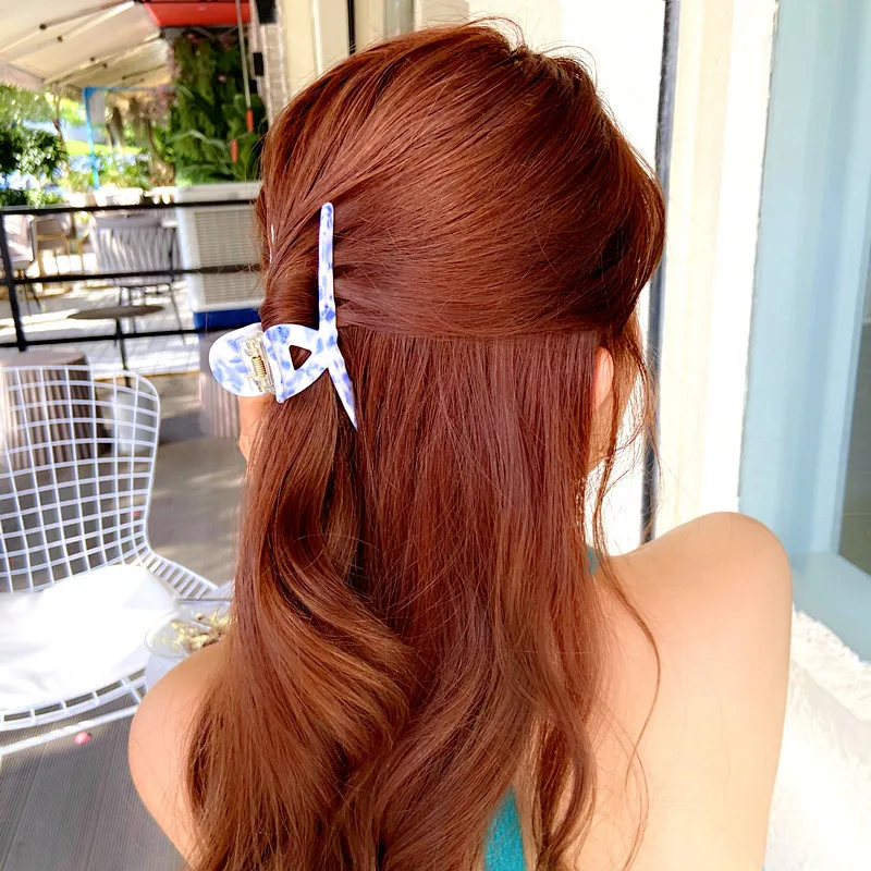 Женский зажим для волос из синего и белого фарфора в китайском стиле 2021