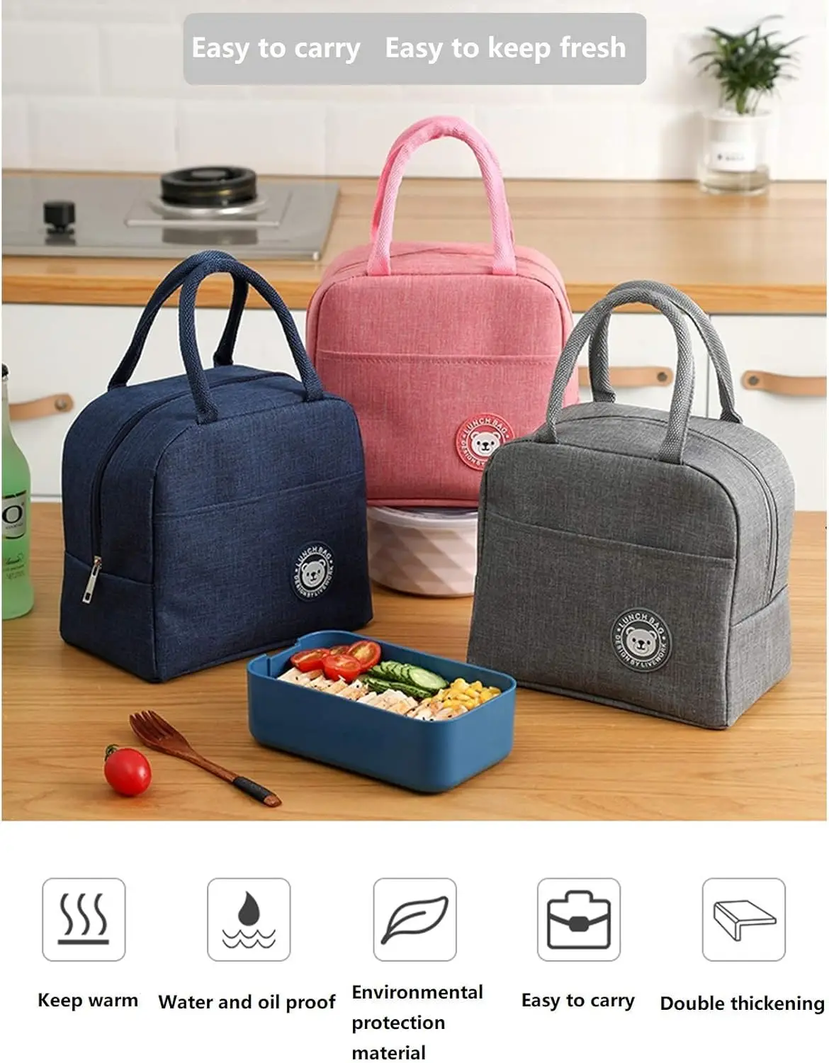 Оптовая продажа водонепроницаемая алюминиевая фольга Изолированная Детская сумка для обеда термоизоляционная переносная пикника