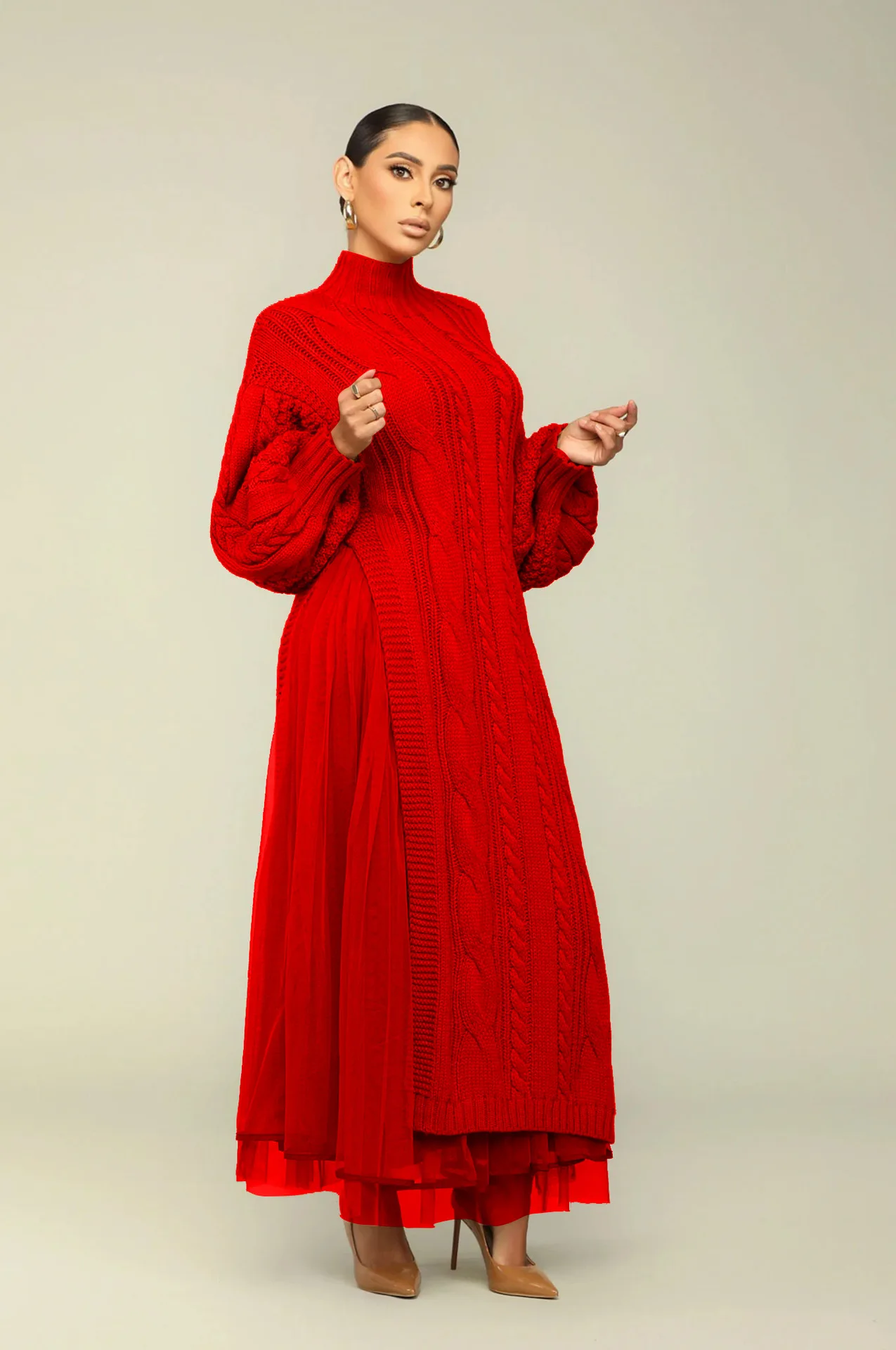 hot winter dress for women Snowsong Sweater Dress Women's Formal Dresses Ladies Autumn Winter Turtleneck Knitted Sweater Dress Long Sleeve Sexy Dress Fall Dresses For Women Red