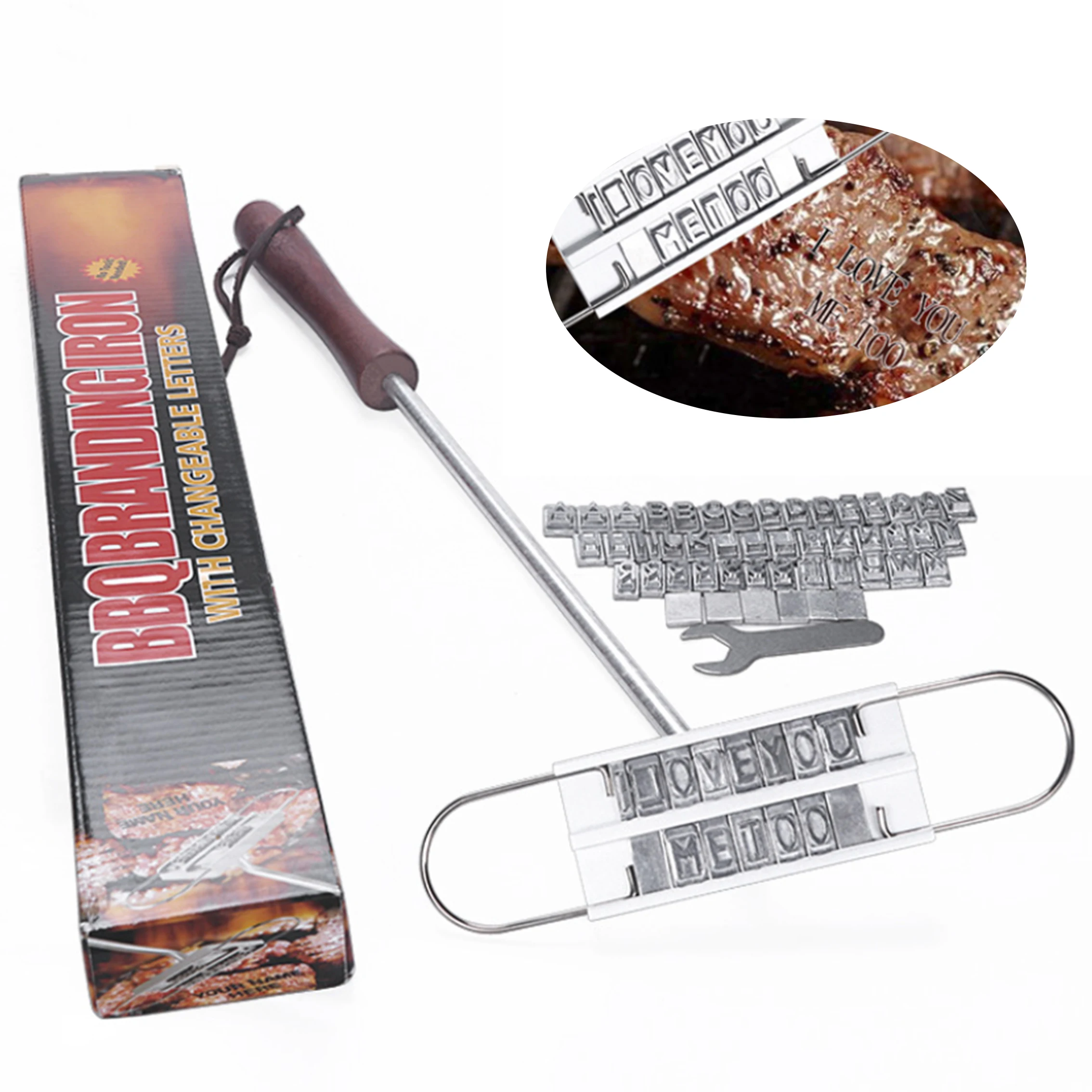 Meat Branding Iron Personalized Meat Brander BBQ Grill Tools Grilling BBQ  Tools Gift Grill Man Gift Barbecue Steak Press Tool for Grilling 