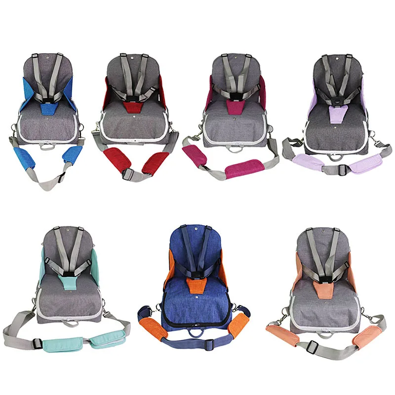 Custom Multifunction Portable Dining Chair Waterproof Baby Travel Booster Seat Foldable Diaper Bag With Safety Seat for Baby