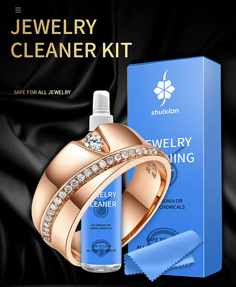 Custom Jewelry Cleaner Solution Kit For Gold, Sterling Silver, Diamond With  Cleaning Brush - Buy Custom Jewelry Cleaner Solution Kit For Gold, Sterling  Silver, Diamond With Cleaning Brush Product on