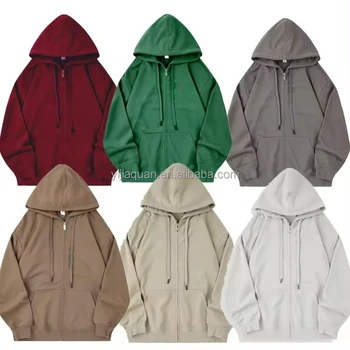 logo custom men women zipper up casual oversized oversize CVC french terry fashion zip up hooded sweatshirt hoodie hoodies