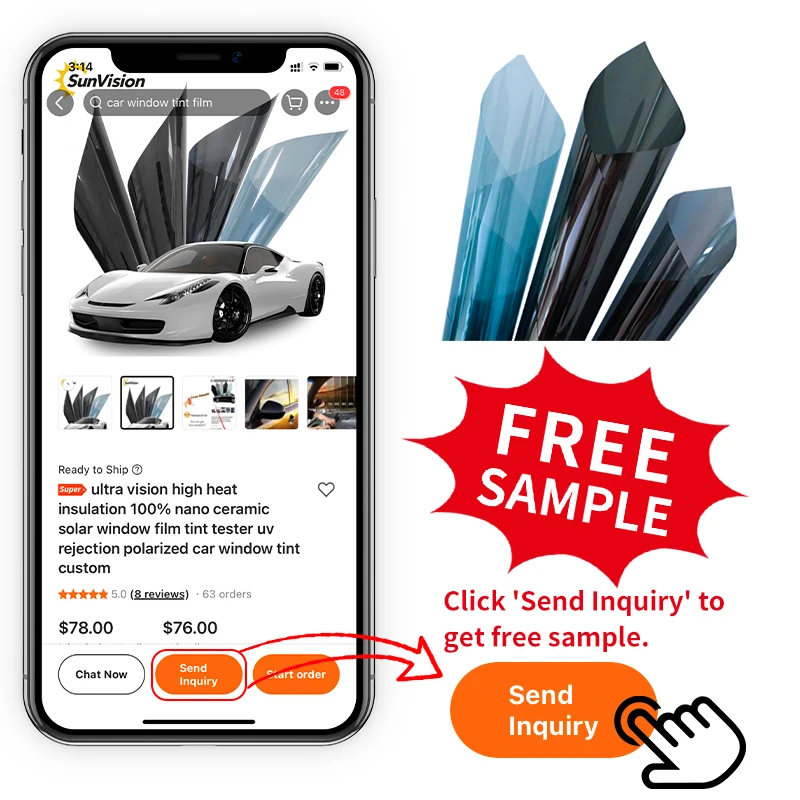 Solar Insulation Anti-UV Car Window Tint Film Roll Paper Polarized Heat Control Nano Ceramic Irr 99 Vlt 75 Car Window Solar Film