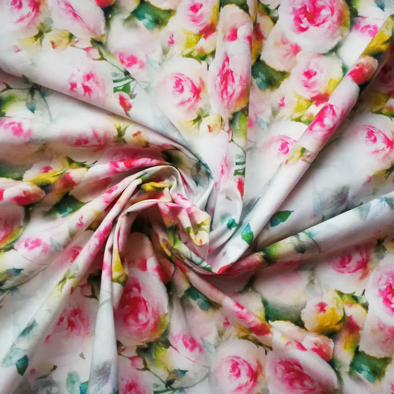 Own Factory Cheap Digital Printing Silk Fabric Printed Fabric by Fabric Printer Machine for Dress