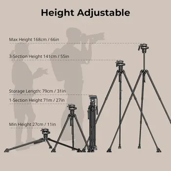 SmallRig Tribex Hydraulic Carbon Fiber Tripod Kit, Fast Extend Camera Video Tripod with 4-Step Counterbalance Fluid Head detail image