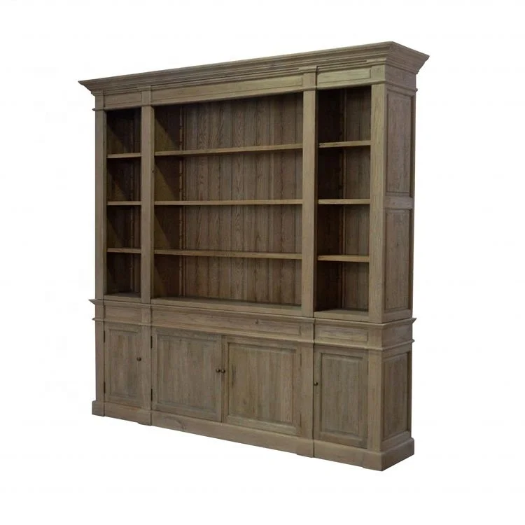 P1803-240 Dundee французский провинциальный старинный Винтажный стиль массивная деревянная маленькая книжная полка белый деревянный книжный шкаф книжная полка