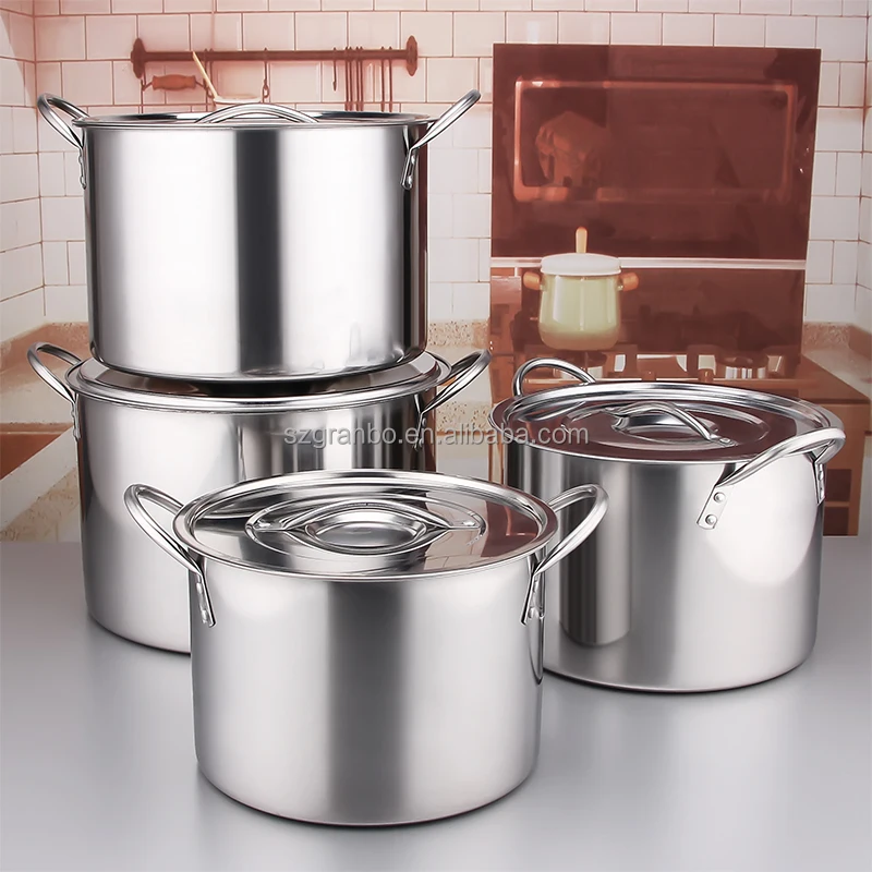 Latin America Hot Sale Cookware Stainless Steel Tall Stock Pot Set