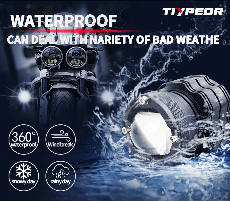 TIYPEOR Upgrade Brighter LED Headlight for Motorcycle 72W 6800lm Canbus Front High/Low Beam Auxiliary Fog Light Driving Lamp factory