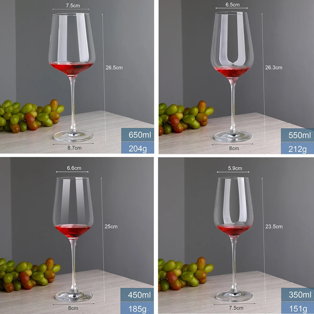 RTS Stock Wholesale Luxury Elegant Crystal Red Wine Glass Goblet Long Stem for Wedding Party Restaurant Bar Premium Glassware