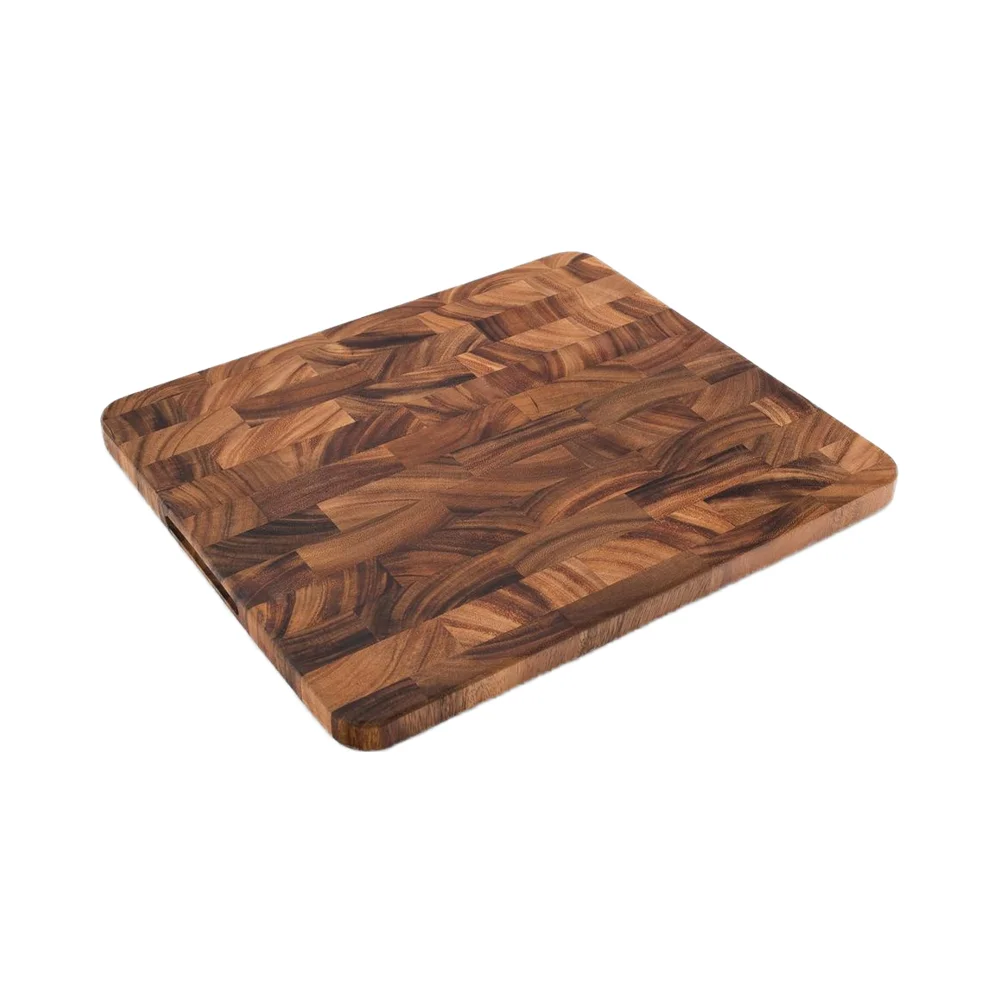 14 X 16-Inch Brown Acacia Wood Cutting Board Large End Grain Prep Station Eco-Friendly Nature Chopping
