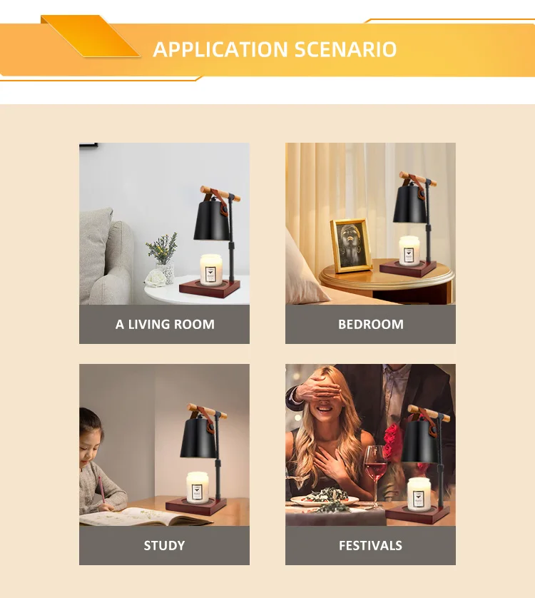 Wood Base Wholesale Candle Warmer Lamp Electric Metal Lamp Wax Melts