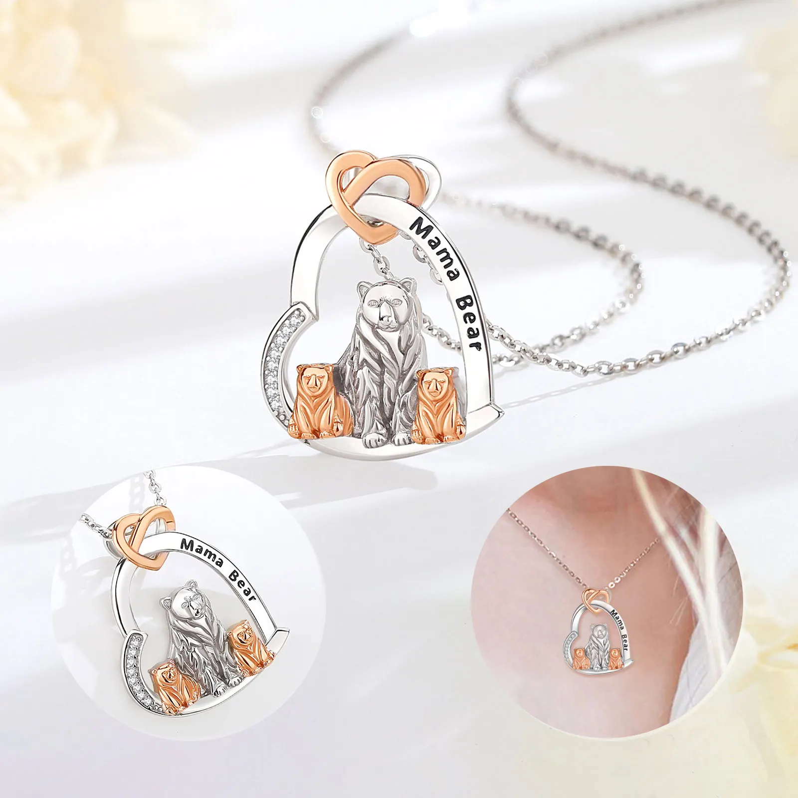 Merryshine 925 Sterling Silver Heart Shape Mothers Day Gifts Cute