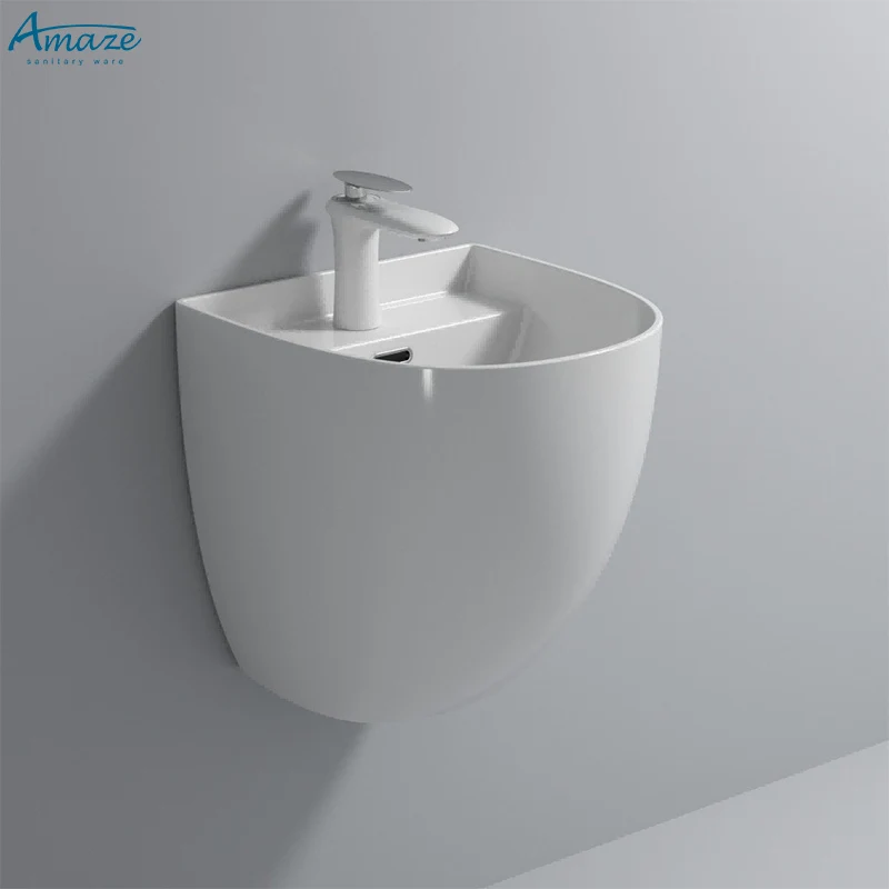 European standard sanitary ware customized hotel wall mounted ceramic sink bathroom wall-hung basin sink supplier