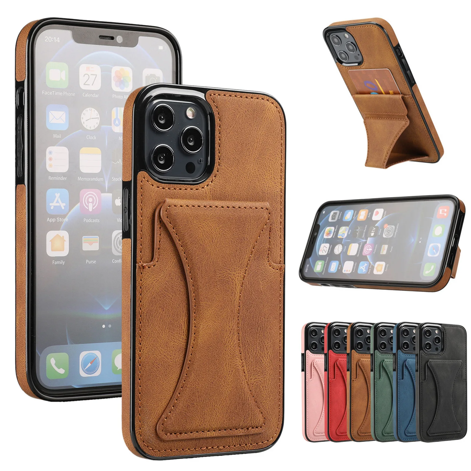 For iPhone 13 Case Luxury Wallet Cover with Cards Holder Leather Stand Phone Bags For iPhone 13 12 Pro Max Mini