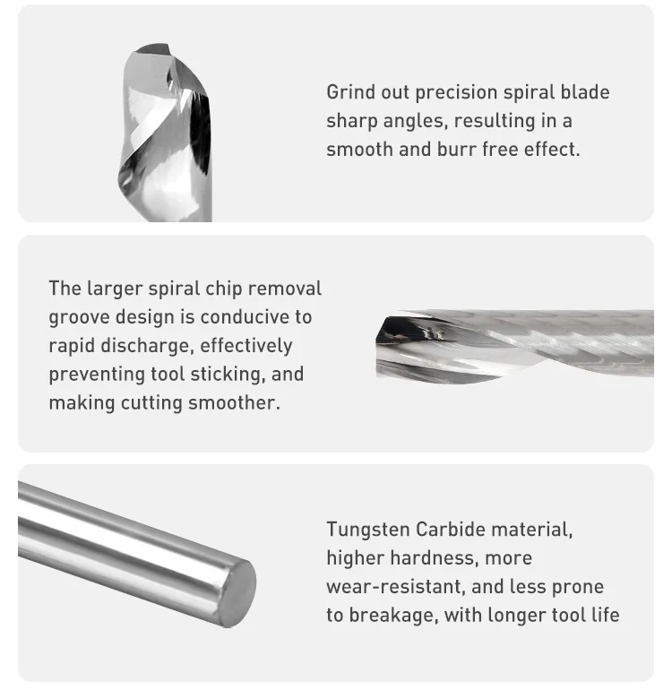 Aluminum End Mill 3.175mm10mm Cnc Endmill Carbide Spiral Bits Single