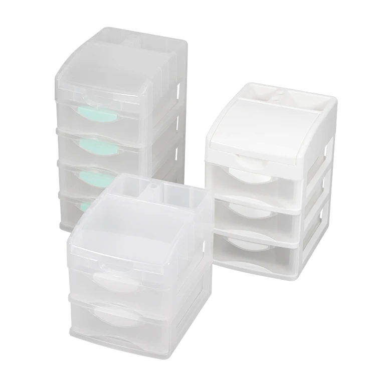 ITEM NO.5203BZ Wholesale 2/3/4 Layers Desktop Drawer Organizer Plastic Jewelry Makeup Stationery Cosmetics Organizer Storage Box