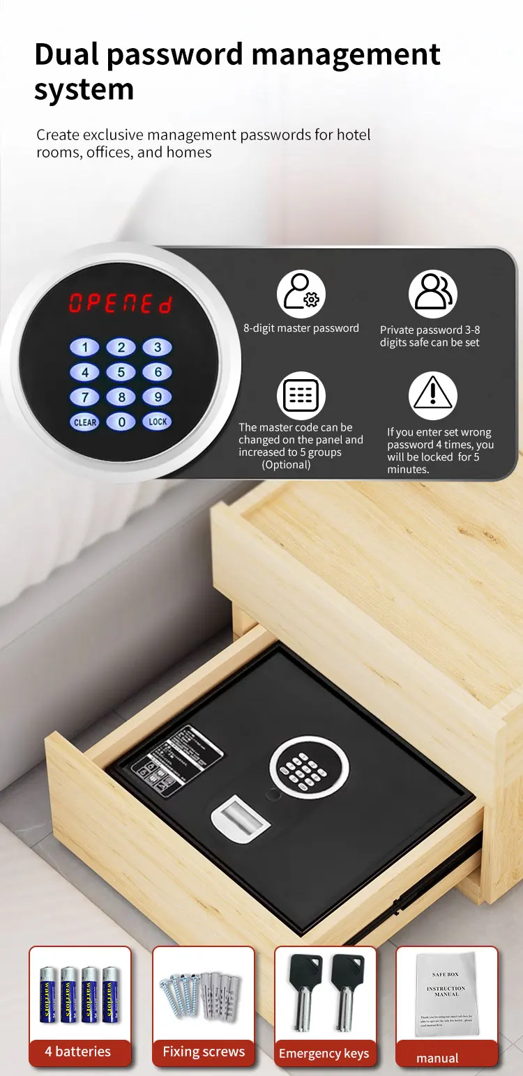 CEQSAFE Safe Box Front Top Open Laptop Hotel Home Car Hot Sale Digital Black Electronic Digital Lock 14"-17" Laptops D1541-N manufacture