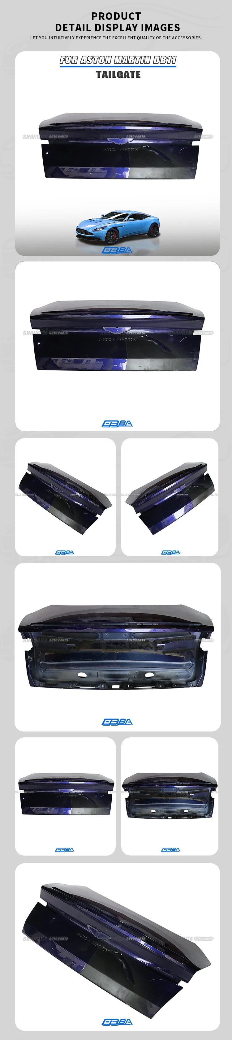 Auto Parts Aluminum Alloy Rear Trunk Deck Lid Boot For Aston Martin DB11 Coupe Volante2016-2021 OE HY53-67-10140 Car Rear cover details