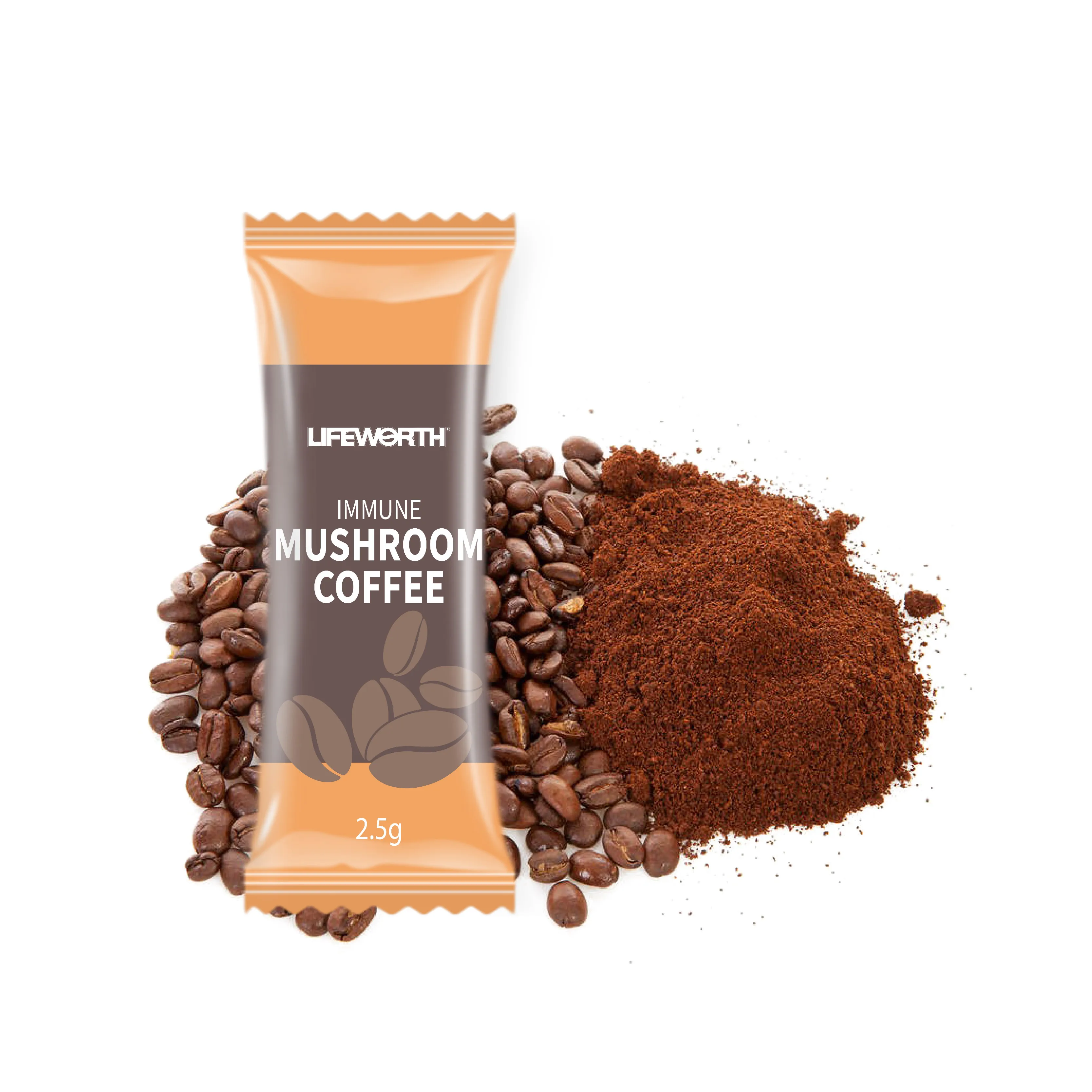 Lifeworth Cordyceps Cafe Ganoderma Extract Coffee Organic Herbal Extract Instant Coffee Arabica Mushroom Coffee for Health