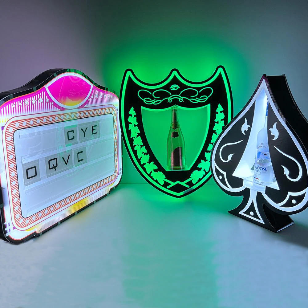 Custom Message Board Sign Display Vip Service 26Pcs Led Letter Board Bottle Presenter for Nightclub Bar
