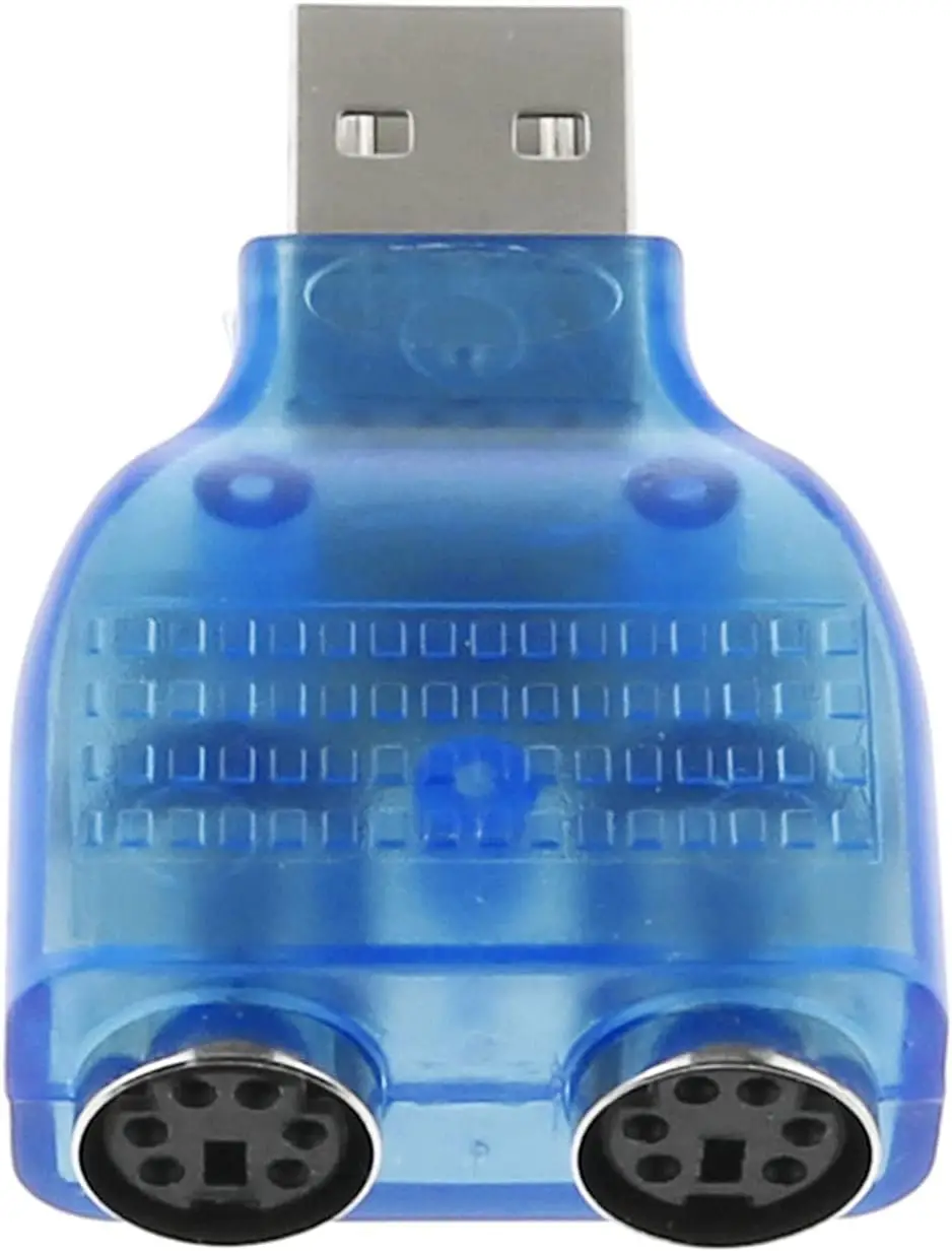 Usb To Ps/2 Converter Blue Usb Male To Dual Ps2 Female Adapter For Keyboard Mouse Connector