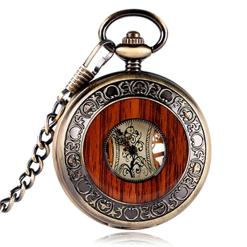 Best Sell Roman Numerals Display Steampunk Pendant Fob Clock Skeleton Mechanical Pocket Watch With Chain For Men