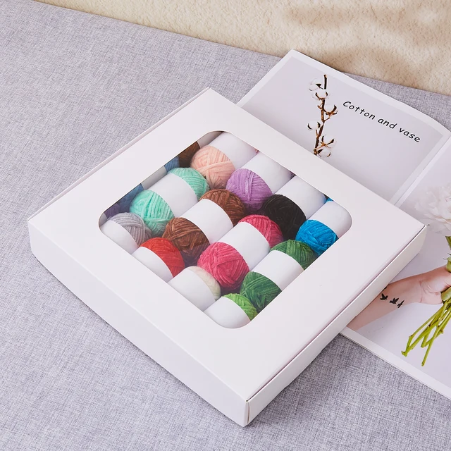 20g 100% Polyester Chenille Soft Knitting Yarn Gift Boxed with Dyed Pattern for Knitting Projects
