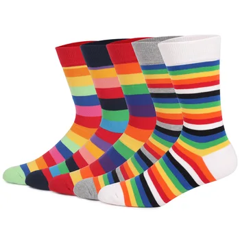 Colorful amazon rainbow striped owl animal mid calf crew Socks with pictures designer