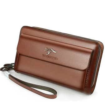 Men's Wallets Double Zipper Men Clutch Bag Fashion Leather Long Purse Organizer Wallet cartera hombre Male luxury Handy Bag