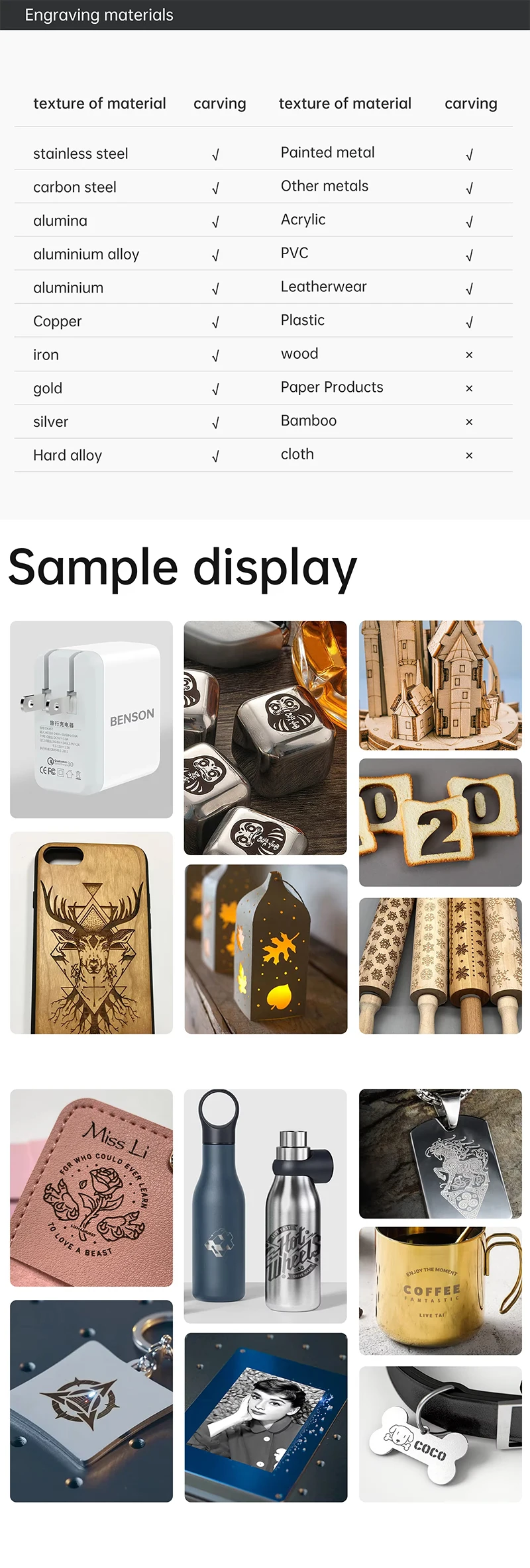 New Programmable Fiber Laser Marking Machines Laser Printer Engraver for Gold Jewelry Wood Leather Supports DXF BMP AI Graphic