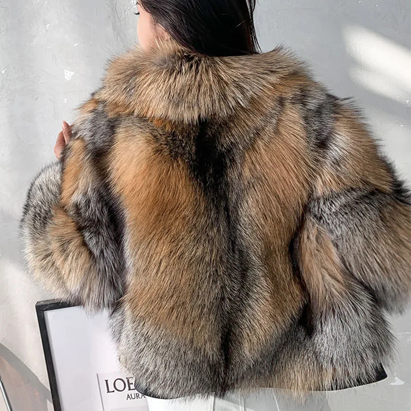 Alibaba.com: Strawberryfur CM-C-F155 Hooded Real Fox Fur Coat