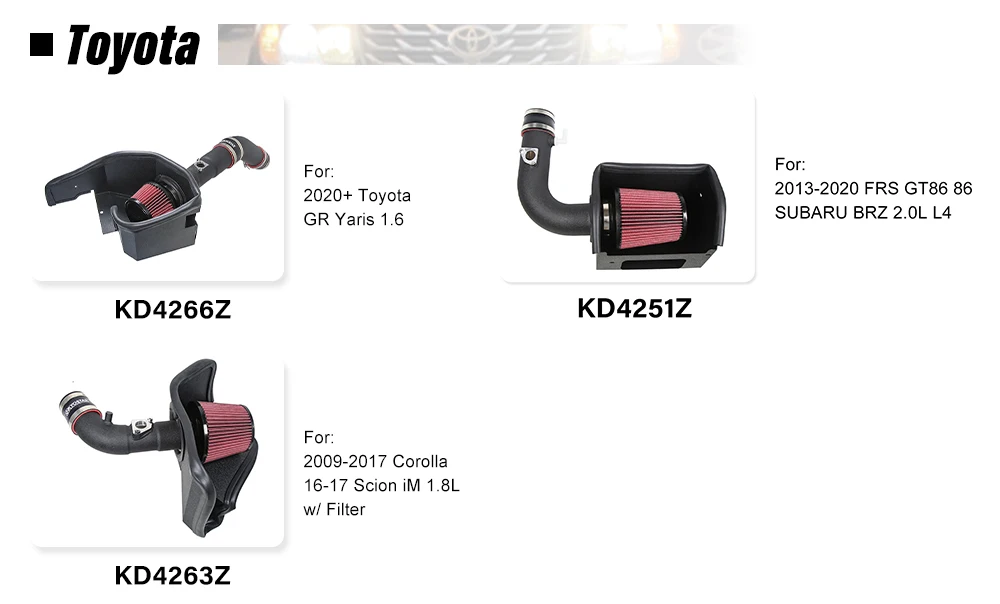 KYOSTAR for Cold Air Intake TOYOTA GR Yaris Intake Yaris Gr Air Intake Air Filter 2020-2024 G16E-Gts 1.6L