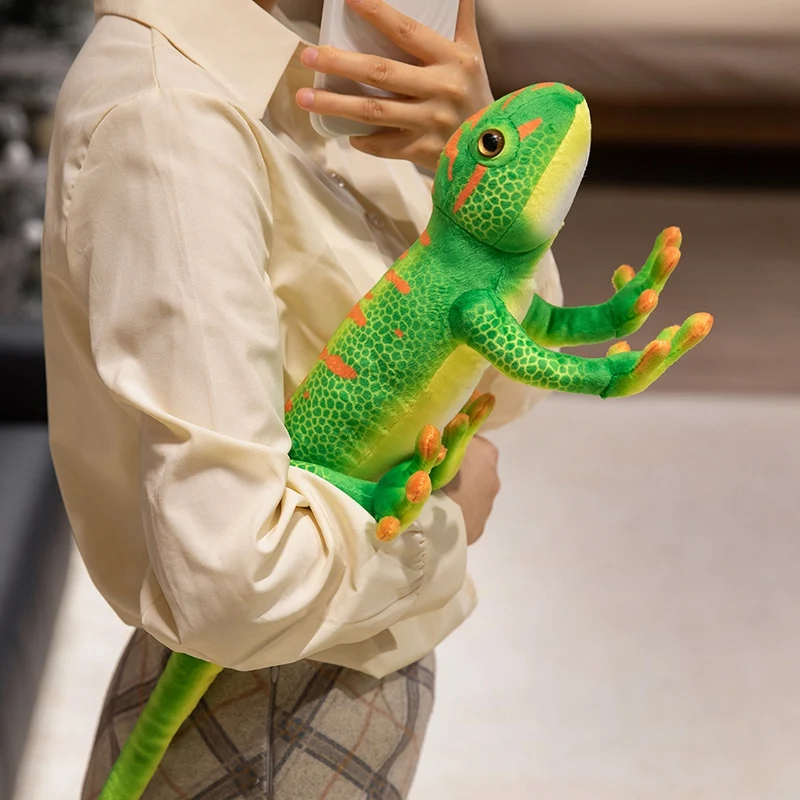 Soft and Cute Reptile Green Gecko Toys for Stress Relief