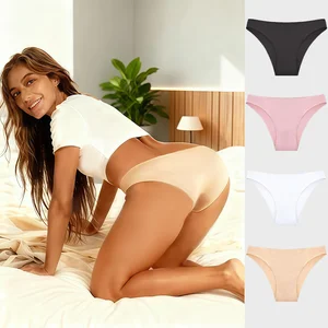 Customized Logo Women Comfortable Spandex No Trace Low-rise Underpants Multi Colors Lady Underwear Solid Seamless Panties Briefs