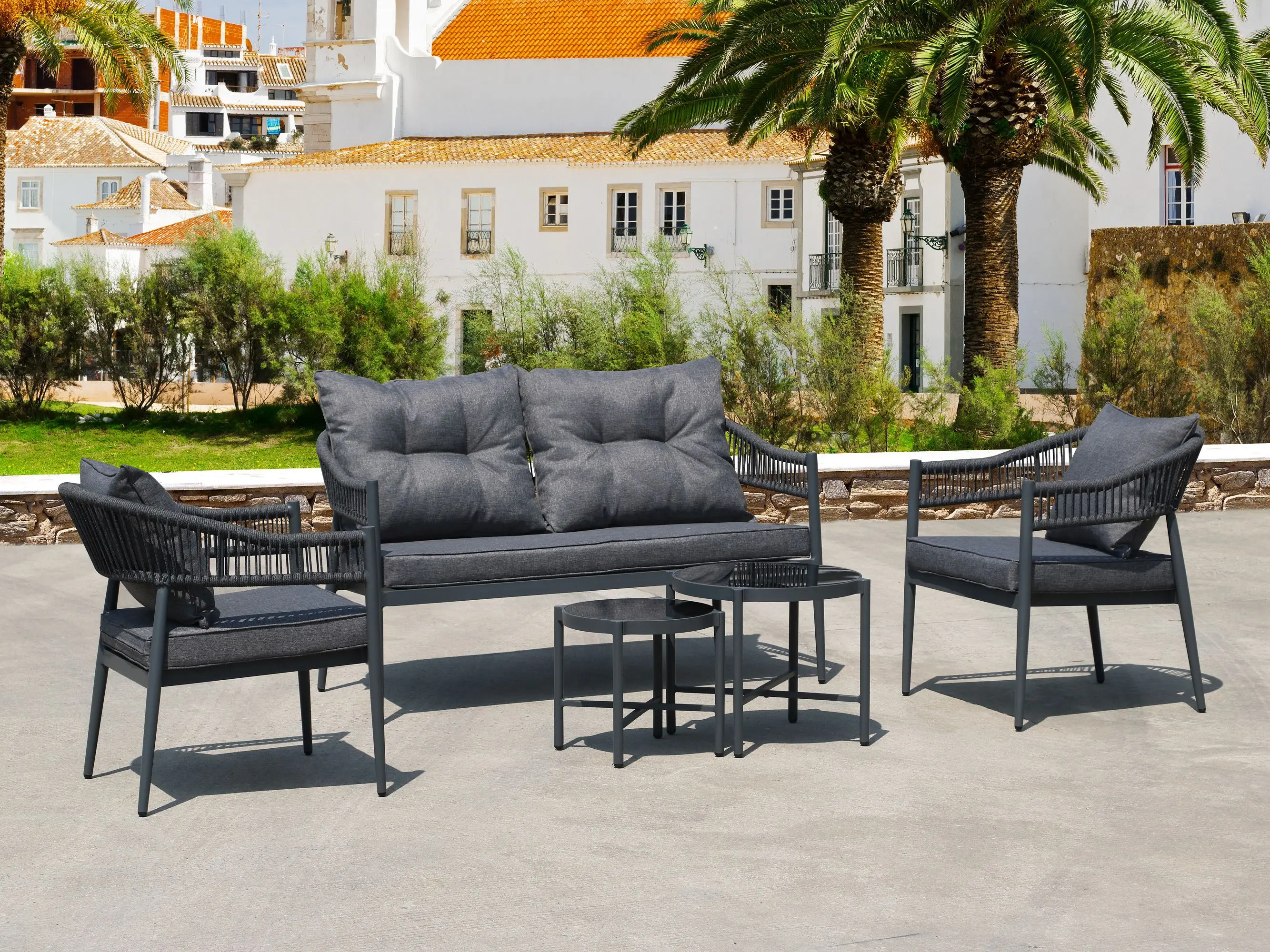 NOWENSOL GS1156 Luxury Modern Wicker Outdoor Sofa Set with Backyard Table and Chair Furniture for Patio and Garden - Image 2