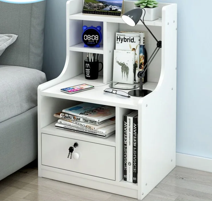 Modern Bedroom Furniture Wooden Night Stand Bedside Table With 2