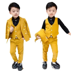 2019 Autumn and Winter New Boy Suit Clothing Performance Dress Small Suit Child Catwalk Flower Boy Sets