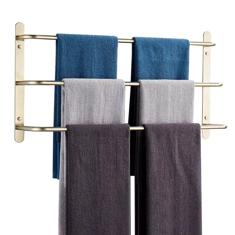 304 Stainless Steel Brushed Gold Multilayer Stagger Three Towel