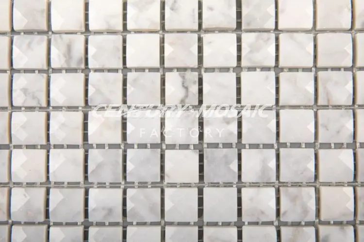 Bianco Carrara White Marble 3d Marble Mosaic Polished 15x15mm Square ...