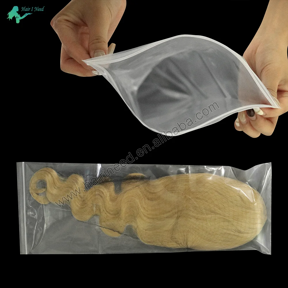 Clear Self Adhesive Seal Plastic Bags Transparent Packaging For Hair