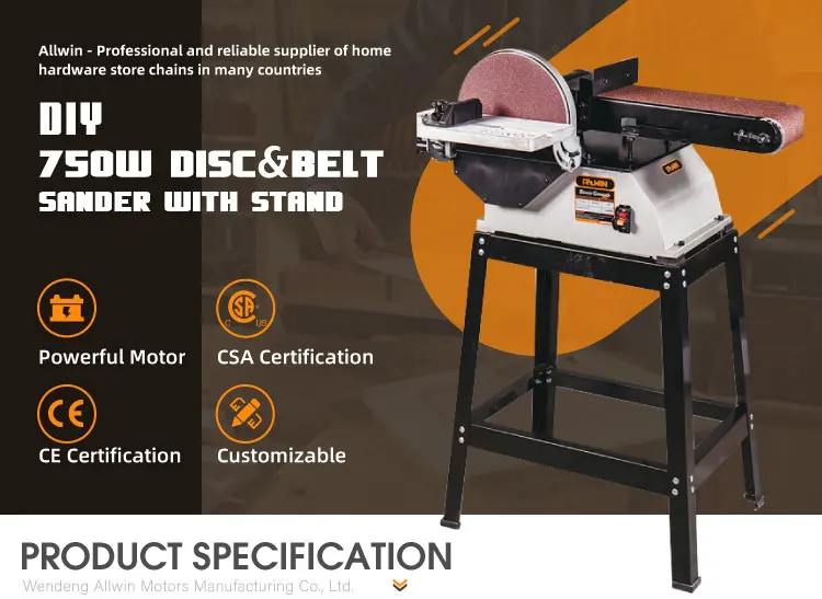 10" Disc and 6"X48" belt sander for wood with powerful induction motor