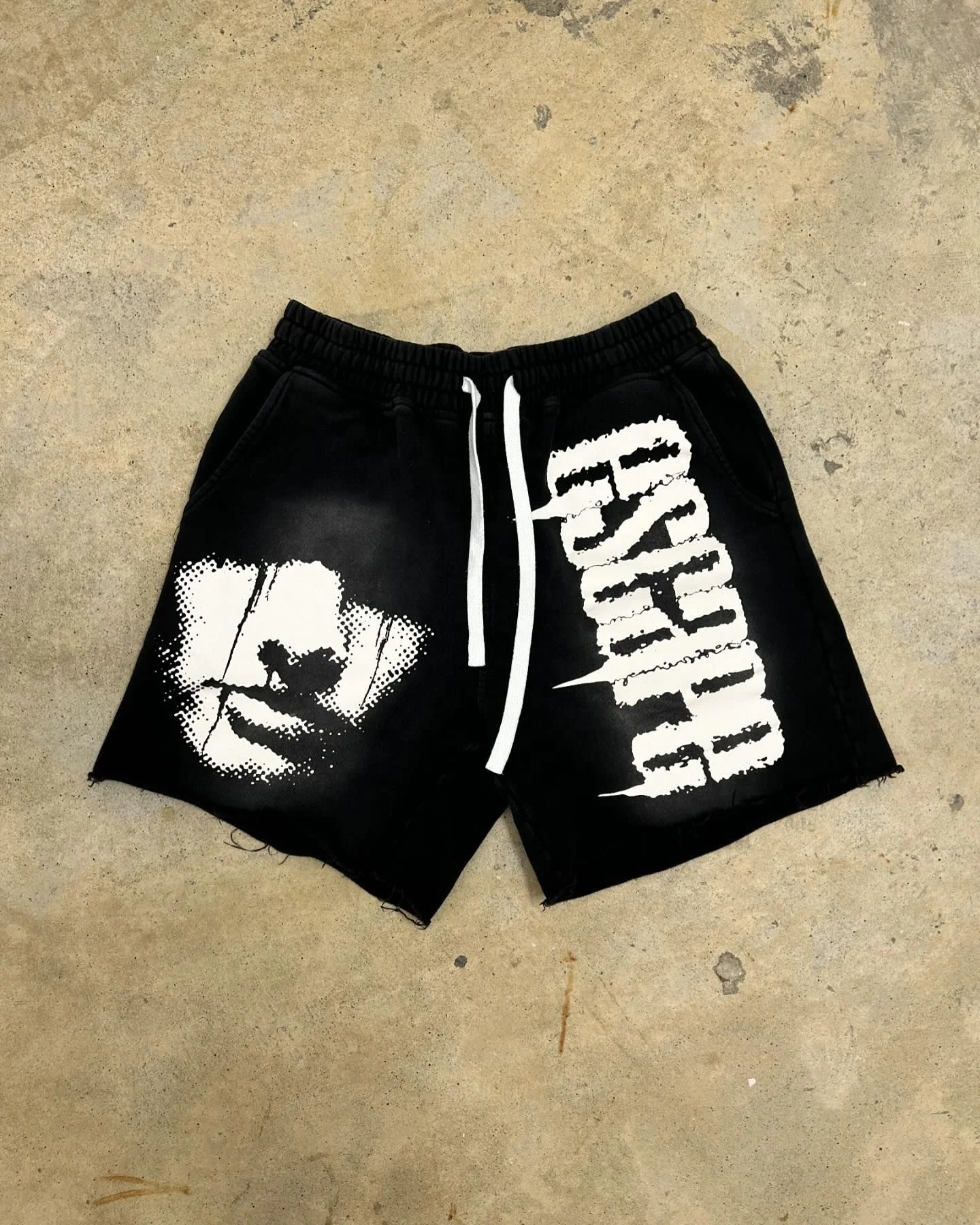 Shorts Manufacturer Custom Oversized Cotton French Terry Baggy Graphic Print Summer Dye Sun Faded Acid Washed Shorts for Men gallery 4