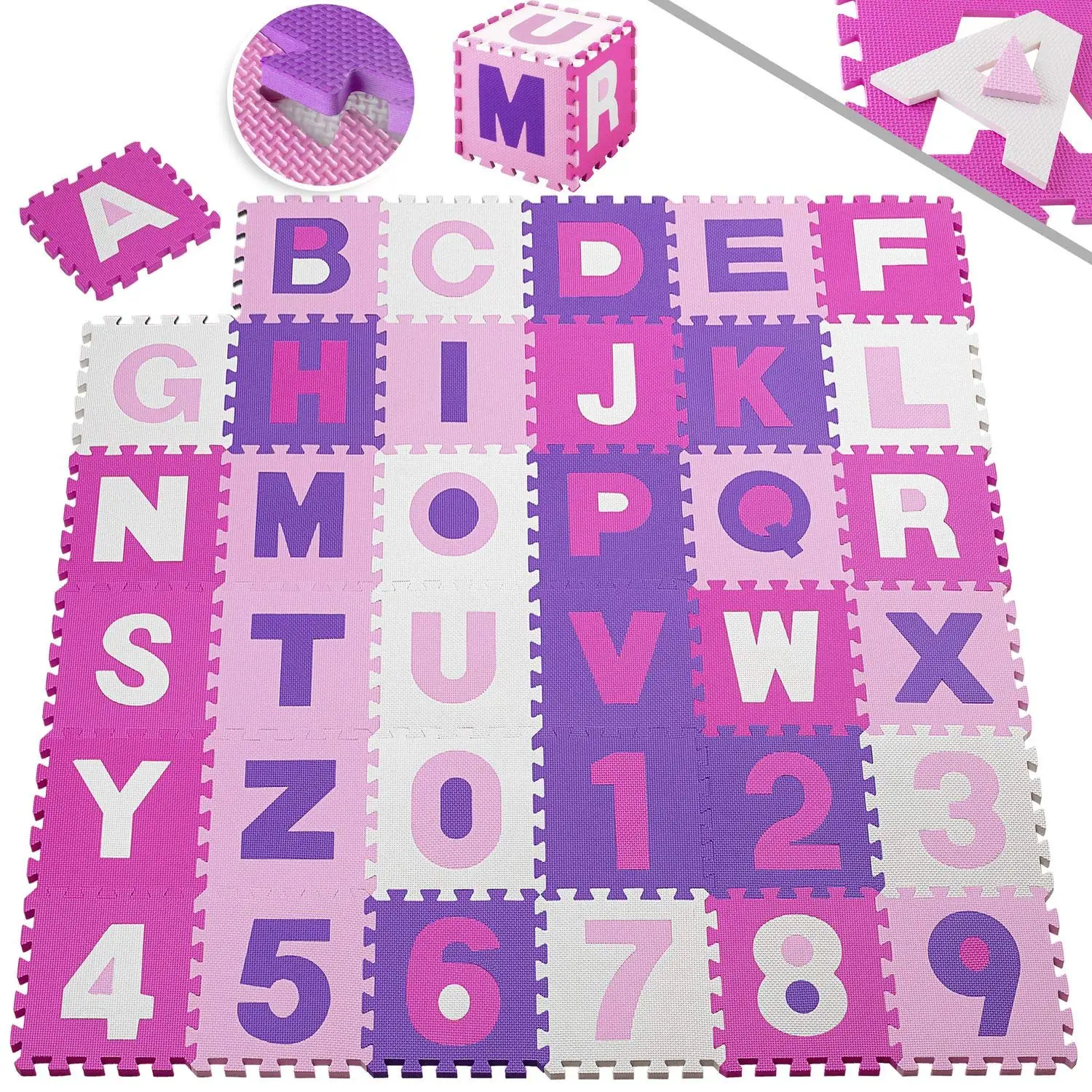 Abc 123 Number Interlocking Eva Foam Alphabet Jigsaw Puzzle Kids Baby ...