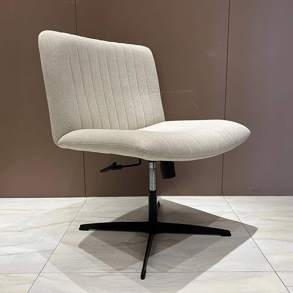 Fabric Armless Home Office Desk Chair Rocking Mid Back Ergonomic Chair