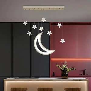 Modern Luxury Indoor LED Light Chandelier for Children's Room White Ceiling Stars and Moon More Information Assistance Welcome